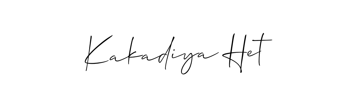 Allison_Script is a professional signature style that is perfect for those who want to add a touch of class to their signature. It is also a great choice for those who want to make their signature more unique. Get Kakadiya Het name to fancy signature for free. Kakadiya Het signature style 2 images and pictures png