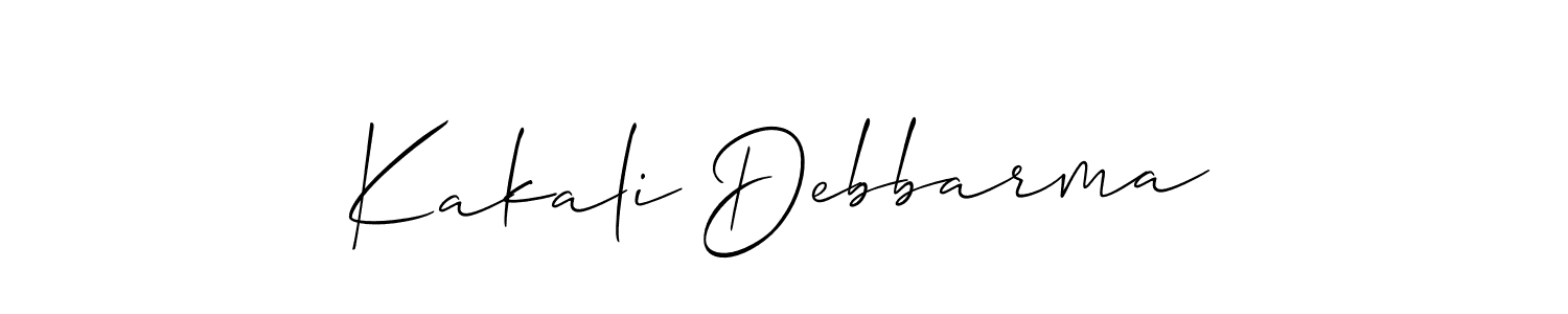 Also You can easily find your signature by using the search form. We will create Kakali Debbarma name handwritten signature images for you free of cost using Allison_Script sign style. Kakali Debbarma signature style 2 images and pictures png