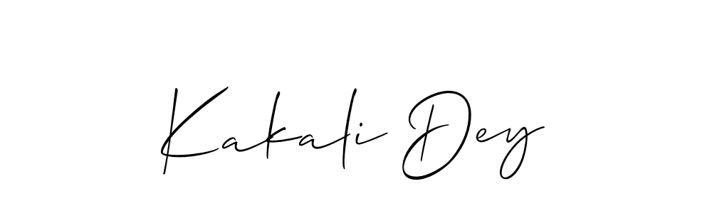 Allison_Script is a professional signature style that is perfect for those who want to add a touch of class to their signature. It is also a great choice for those who want to make their signature more unique. Get Kakali Dey name to fancy signature for free. Kakali Dey signature style 2 images and pictures png