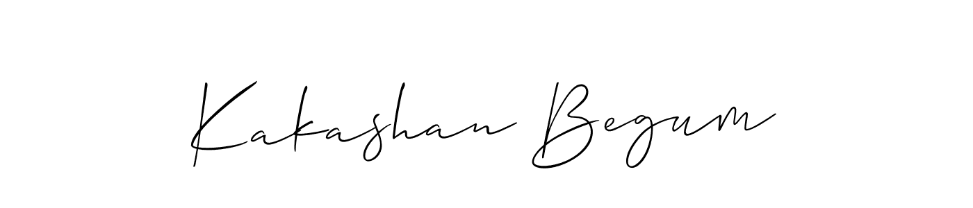 Create a beautiful signature design for name Kakashan Begum. With this signature (Allison_Script) fonts, you can make a handwritten signature for free. Kakashan Begum signature style 2 images and pictures png