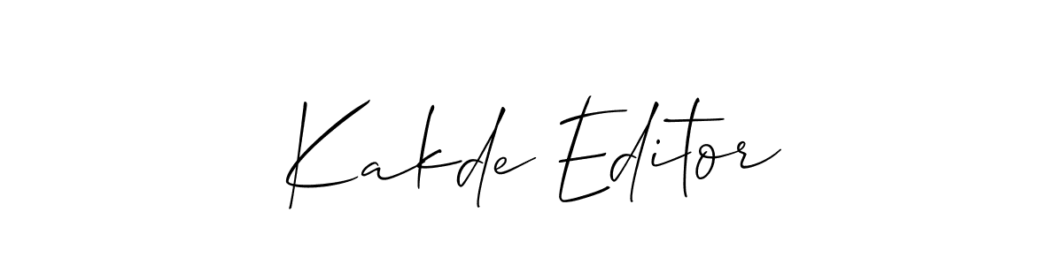 Also we have Kakde Editor name is the best signature style. Create professional handwritten signature collection using Allison_Script autograph style. Kakde Editor signature style 2 images and pictures png