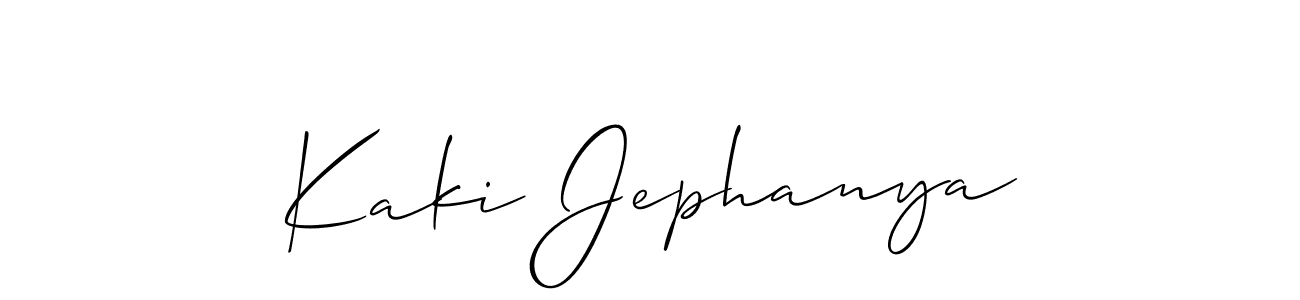 How to Draw Kaki Jephanya signature style? Allison_Script is a latest design signature styles for name Kaki Jephanya. Kaki Jephanya signature style 2 images and pictures png