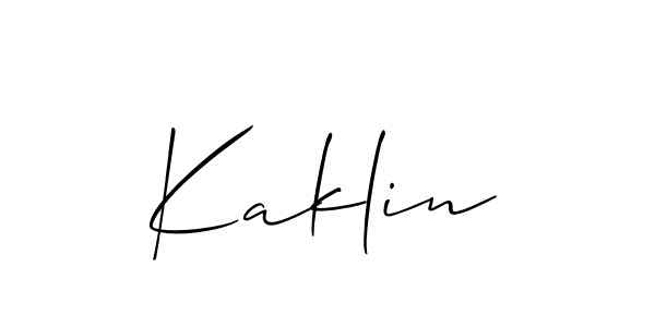 You should practise on your own different ways (Allison_Script) to write your name (Kaklin) in signature. don't let someone else do it for you. Kaklin signature style 2 images and pictures png