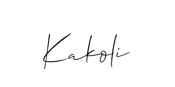 if you are searching for the best signature style for your name Kakoli. so please give up your signature search. here we have designed multiple signature styles  using Allison_Script. Kakoli signature style 2 images and pictures png