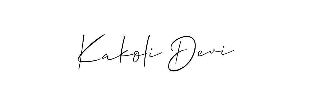 You should practise on your own different ways (Allison_Script) to write your name (Kakoli Devi) in signature. don't let someone else do it for you. Kakoli Devi signature style 2 images and pictures png