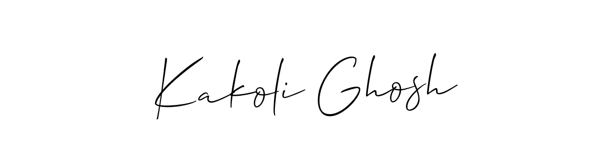 Create a beautiful signature design for name Kakoli Ghosh. With this signature (Allison_Script) fonts, you can make a handwritten signature for free. Kakoli Ghosh signature style 2 images and pictures png