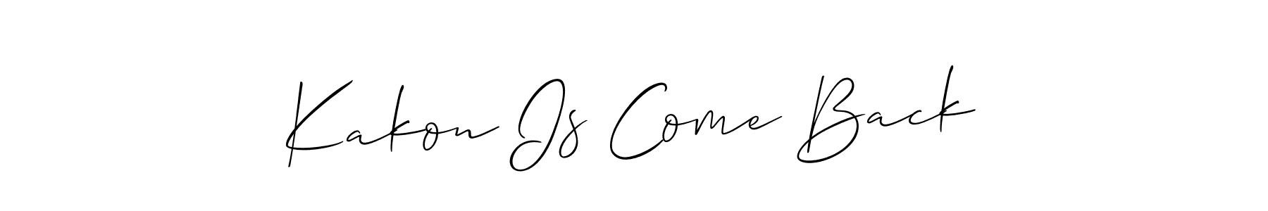 It looks lik you need a new signature style for name Kakon Is Come Back. Design unique handwritten (Allison_Script) signature with our free signature maker in just a few clicks. Kakon Is Come Back signature style 2 images and pictures png
