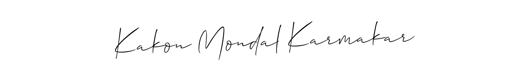 You can use this online signature creator to create a handwritten signature for the name Kakon Mondal Karmakar. This is the best online autograph maker. Kakon Mondal Karmakar signature style 2 images and pictures png