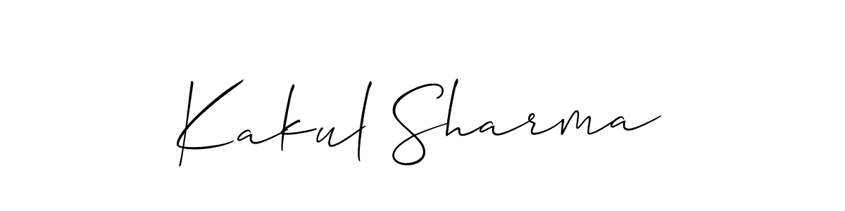 Make a beautiful signature design for name Kakul Sharma. With this signature (Allison_Script) style, you can create a handwritten signature for free. Kakul Sharma signature style 2 images and pictures png