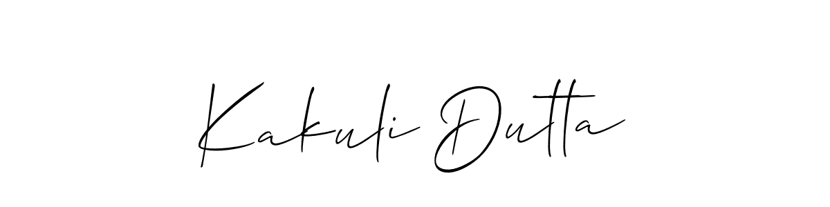 Use a signature maker to create a handwritten signature online. With this signature software, you can design (Allison_Script) your own signature for name Kakuli Dutta. Kakuli Dutta signature style 2 images and pictures png