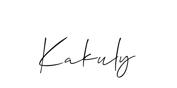 It looks lik you need a new signature style for name Kakuly. Design unique handwritten (Allison_Script) signature with our free signature maker in just a few clicks. Kakuly signature style 2 images and pictures png