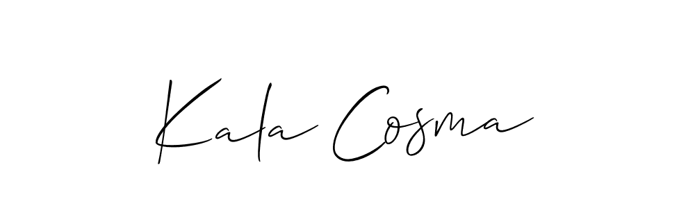 Similarly Allison_Script is the best handwritten signature design. Signature creator online .You can use it as an online autograph creator for name Kala Cosma. Kala Cosma signature style 2 images and pictures png