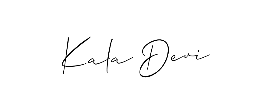 The best way (Allison_Script) to make a short signature is to pick only two or three words in your name. The name Kala Devi include a total of six letters. For converting this name. Kala Devi signature style 2 images and pictures png