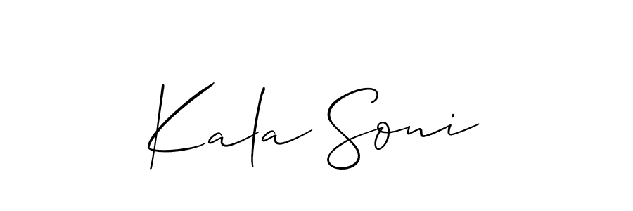 if you are searching for the best signature style for your name Kala Soni. so please give up your signature search. here we have designed multiple signature styles  using Allison_Script. Kala Soni signature style 2 images and pictures png