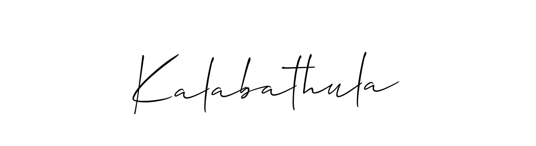 Create a beautiful signature design for name Kalabathula. With this signature (Allison_Script) fonts, you can make a handwritten signature for free. Kalabathula signature style 2 images and pictures png