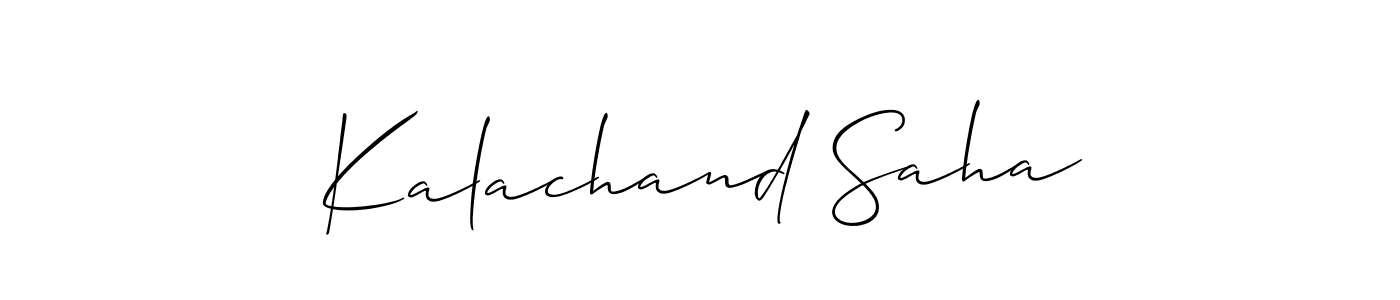 Also You can easily find your signature by using the search form. We will create Kalachand Saha name handwritten signature images for you free of cost using Allison_Script sign style. Kalachand Saha signature style 2 images and pictures png