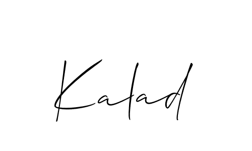 Use a signature maker to create a handwritten signature online. With this signature software, you can design (Allison_Script) your own signature for name Kalad. Kalad signature style 2 images and pictures png