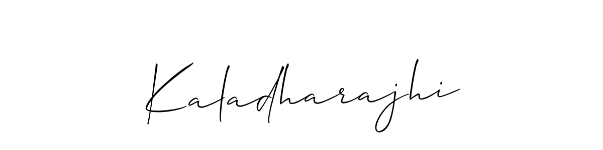 Use a signature maker to create a handwritten signature online. With this signature software, you can design (Allison_Script) your own signature for name Kaladharajhi. Kaladharajhi signature style 2 images and pictures png