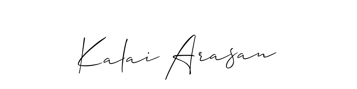 Allison_Script is a professional signature style that is perfect for those who want to add a touch of class to their signature. It is also a great choice for those who want to make their signature more unique. Get Kalai Arasan name to fancy signature for free. Kalai Arasan signature style 2 images and pictures png