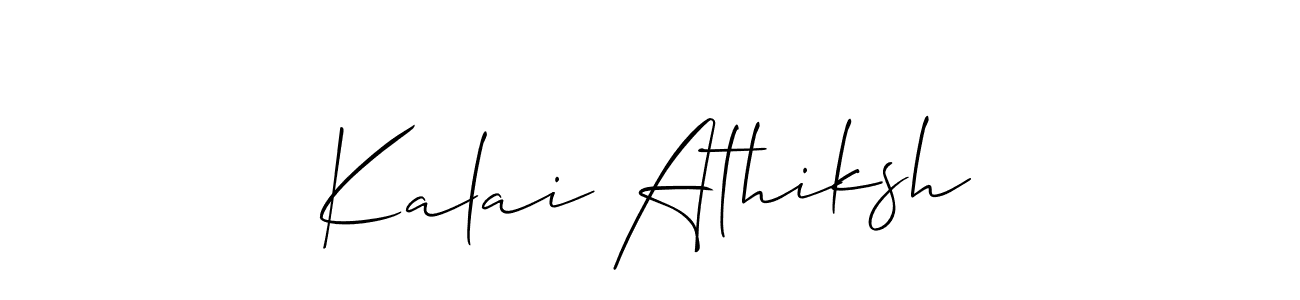 Make a beautiful signature design for name Kalai Athiksh. With this signature (Allison_Script) style, you can create a handwritten signature for free. Kalai Athiksh signature style 2 images and pictures png