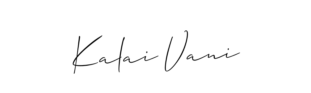 This is the best signature style for the Kalai Vani name. Also you like these signature font (Allison_Script). Mix name signature. Kalai Vani signature style 2 images and pictures png