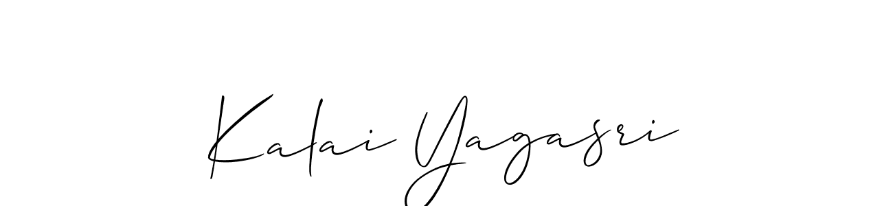 Make a beautiful signature design for name Kalai Yagasri. With this signature (Allison_Script) style, you can create a handwritten signature for free. Kalai Yagasri signature style 2 images and pictures png