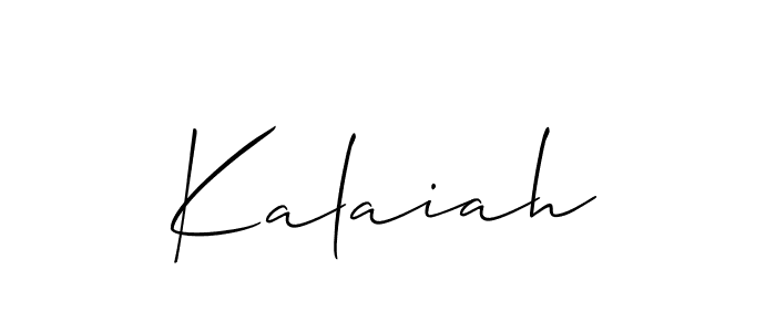 if you are searching for the best signature style for your name Kalaiah. so please give up your signature search. here we have designed multiple signature styles  using Allison_Script. Kalaiah signature style 2 images and pictures png