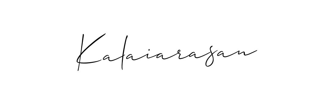 if you are searching for the best signature style for your name Kalaiarasan. so please give up your signature search. here we have designed multiple signature styles  using Allison_Script. Kalaiarasan signature style 2 images and pictures png
