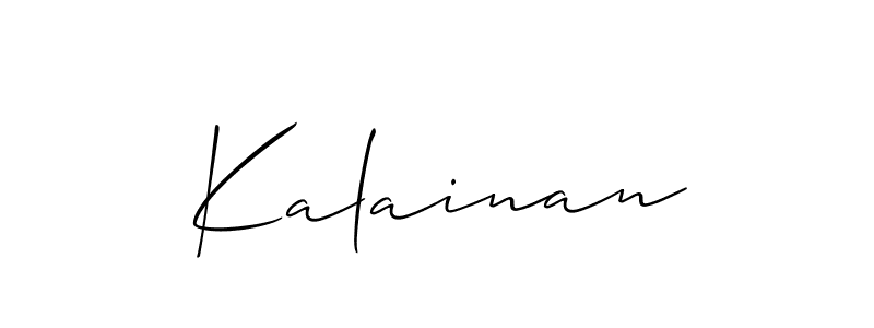 Create a beautiful signature design for name Kalainan. With this signature (Allison_Script) fonts, you can make a handwritten signature for free. Kalainan signature style 2 images and pictures png