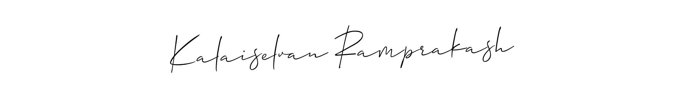 Similarly Allison_Script is the best handwritten signature design. Signature creator online .You can use it as an online autograph creator for name Kalaiselvan Ramprakash. Kalaiselvan Ramprakash signature style 2 images and pictures png