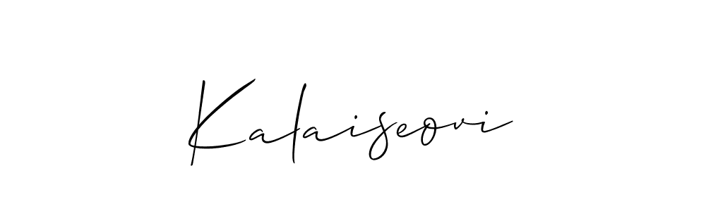 You should practise on your own different ways (Allison_Script) to write your name (Kalaiseovi) in signature. don't let someone else do it for you. Kalaiseovi signature style 2 images and pictures png
