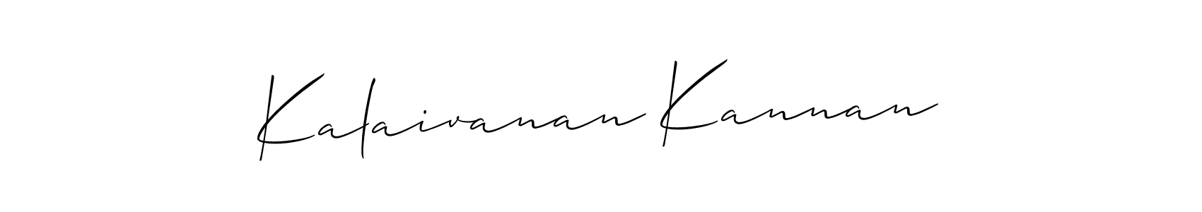 Allison_Script is a professional signature style that is perfect for those who want to add a touch of class to their signature. It is also a great choice for those who want to make their signature more unique. Get Kalaivanan Kannan name to fancy signature for free. Kalaivanan Kannan signature style 2 images and pictures png