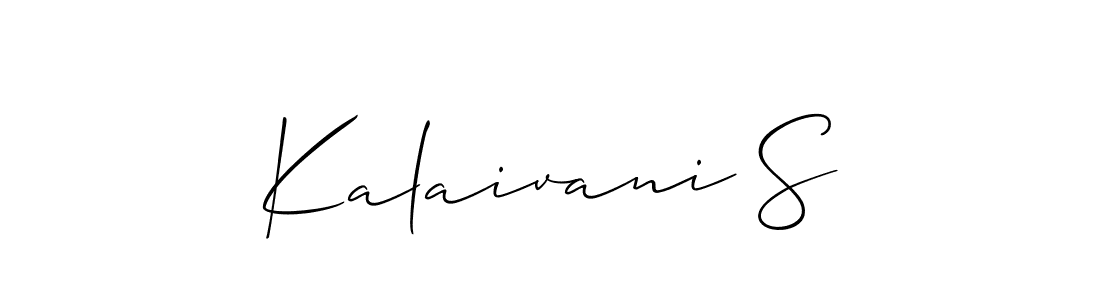 Make a beautiful signature design for name Kalaivani S. With this signature (Allison_Script) style, you can create a handwritten signature for free. Kalaivani S signature style 2 images and pictures png