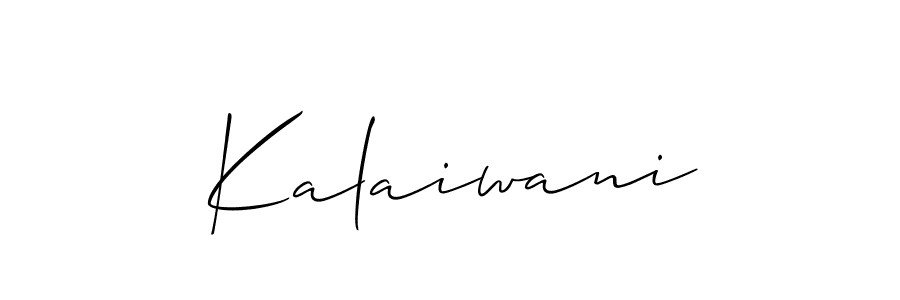 Also we have Kalaiwani name is the best signature style. Create professional handwritten signature collection using Allison_Script autograph style. Kalaiwani signature style 2 images and pictures png