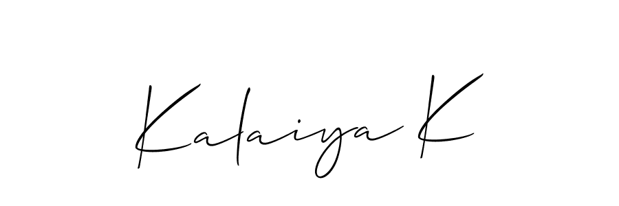 Once you've used our free online signature maker to create your best signature Allison_Script style, it's time to enjoy all of the benefits that Kalaiya K name signing documents. Kalaiya K signature style 2 images and pictures png