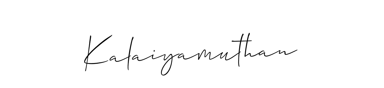 if you are searching for the best signature style for your name Kalaiyamuthan. so please give up your signature search. here we have designed multiple signature styles  using Allison_Script. Kalaiyamuthan signature style 2 images and pictures png