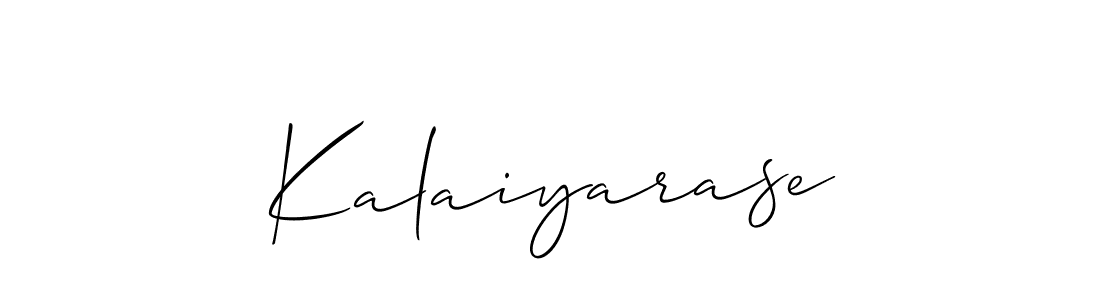 Also we have Kalaiyarase name is the best signature style. Create professional handwritten signature collection using Allison_Script autograph style. Kalaiyarase signature style 2 images and pictures png