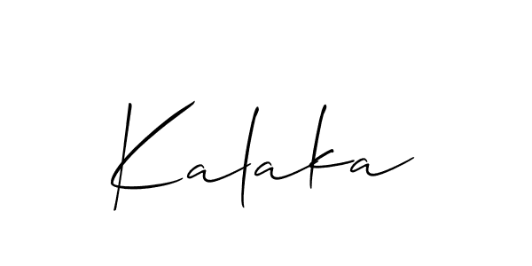 The best way (Allison_Script) to make a short signature is to pick only two or three words in your name. The name Kalaka include a total of six letters. For converting this name. Kalaka signature style 2 images and pictures png