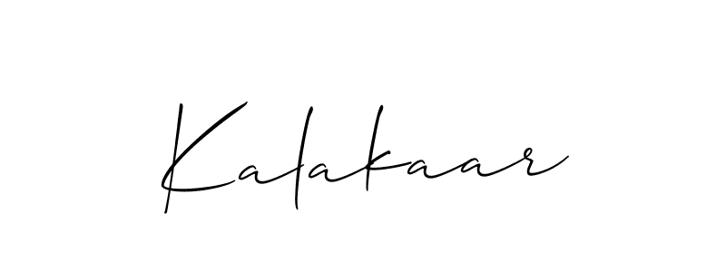 Create a beautiful signature design for name Kalakaar. With this signature (Allison_Script) fonts, you can make a handwritten signature for free. Kalakaar signature style 2 images and pictures png