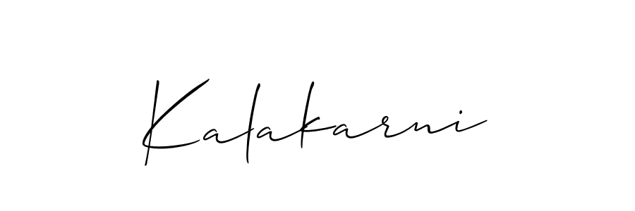 Make a beautiful signature design for name Kalakarni. With this signature (Allison_Script) style, you can create a handwritten signature for free. Kalakarni signature style 2 images and pictures png