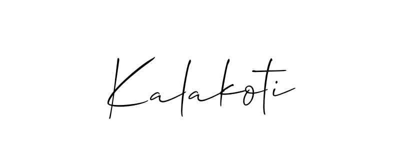 Use a signature maker to create a handwritten signature online. With this signature software, you can design (Allison_Script) your own signature for name Kalakoti. Kalakoti signature style 2 images and pictures png