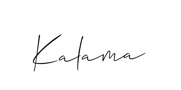 Kalama stylish signature style. Best Handwritten Sign (Allison_Script) for my name. Handwritten Signature Collection Ideas for my name Kalama. Kalama signature style 2 images and pictures png