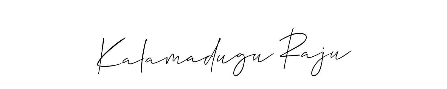 Make a beautiful signature design for name Kalamadugu Raju. With this signature (Allison_Script) style, you can create a handwritten signature for free. Kalamadugu Raju signature style 2 images and pictures png