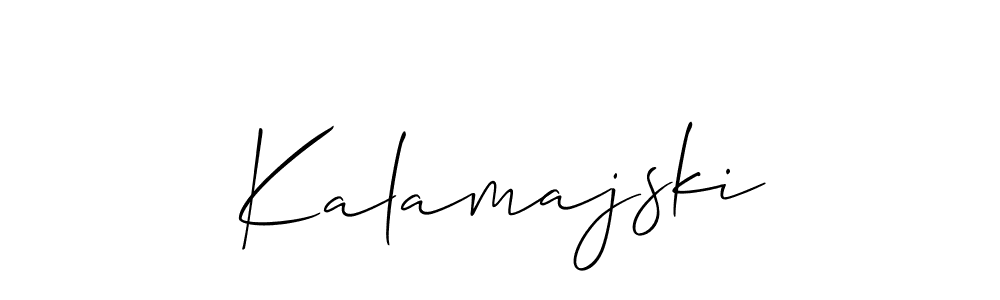 How to make Kalamajski signature? Allison_Script is a professional autograph style. Create handwritten signature for Kalamajski name. Kalamajski signature style 2 images and pictures png