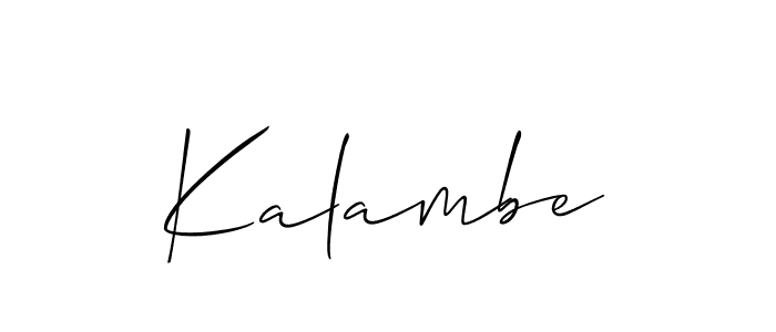 Make a beautiful signature design for name Kalambe. With this signature (Allison_Script) style, you can create a handwritten signature for free. Kalambe signature style 2 images and pictures png