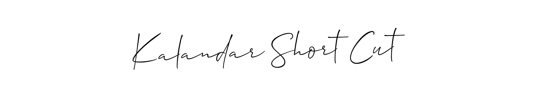 Use a signature maker to create a handwritten signature online. With this signature software, you can design (Allison_Script) your own signature for name Kalandar Short Cut. Kalandar Short Cut signature style 2 images and pictures png