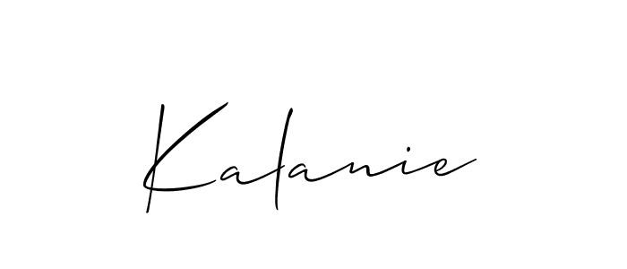 Use a signature maker to create a handwritten signature online. With this signature software, you can design (Allison_Script) your own signature for name Kalanie. Kalanie signature style 2 images and pictures png