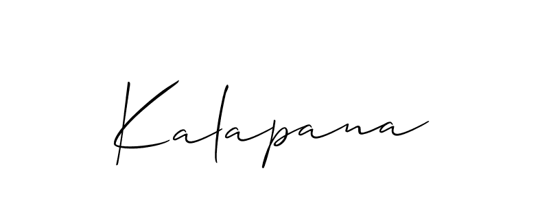 Design your own signature with our free online signature maker. With this signature software, you can create a handwritten (Allison_Script) signature for name Kalapana. Kalapana signature style 2 images and pictures png