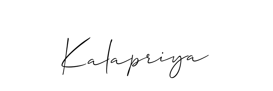 Use a signature maker to create a handwritten signature online. With this signature software, you can design (Allison_Script) your own signature for name Kalapriya. Kalapriya signature style 2 images and pictures png