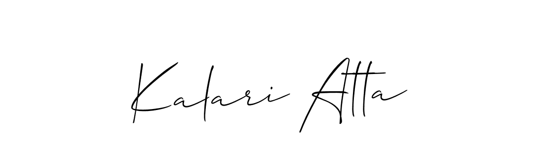 Create a beautiful signature design for name Kalari Atta. With this signature (Allison_Script) fonts, you can make a handwritten signature for free. Kalari Atta signature style 2 images and pictures png